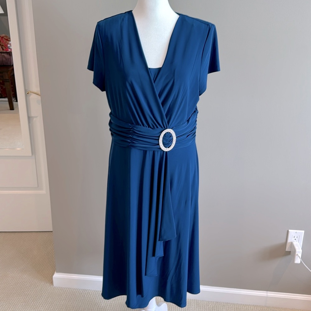 R&M Richards Dress w Rhinestone Buckle 14